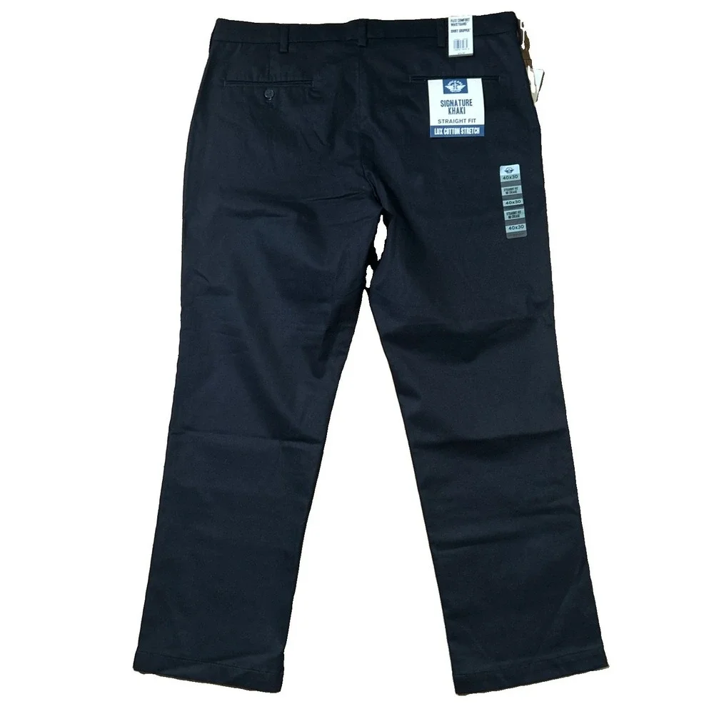 NWT Dockers Pants Men's 40x30 Black Straight Fit Signature Khaki Stretch Comfort